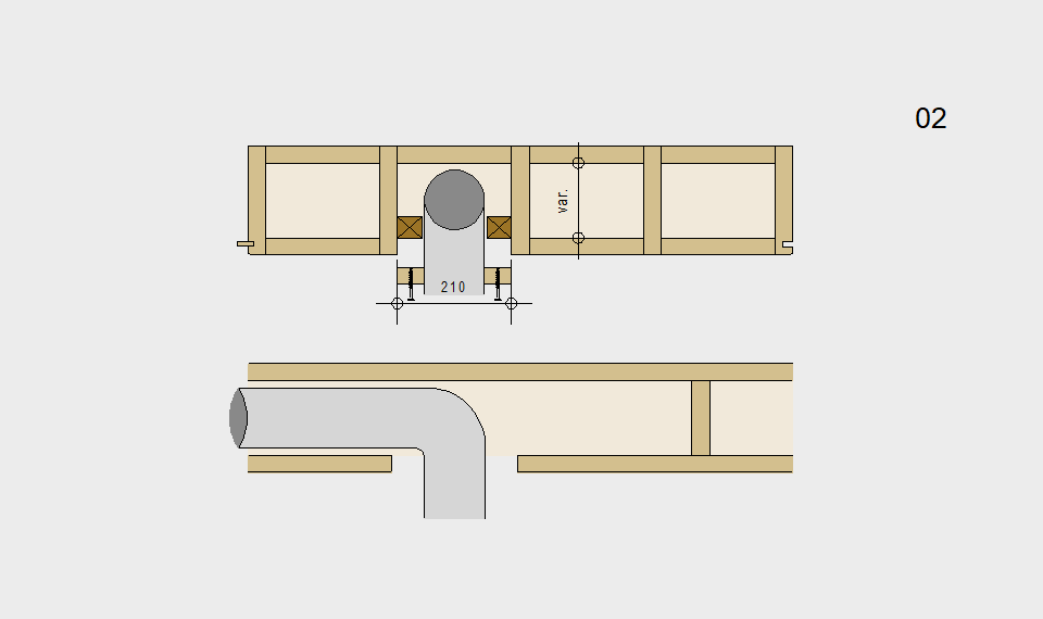 Lüftungsleitung im LIGNATUR-Element 02